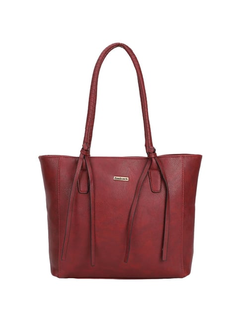 Fastrack Maroon Solid Medium Tote Handbag-picture-41