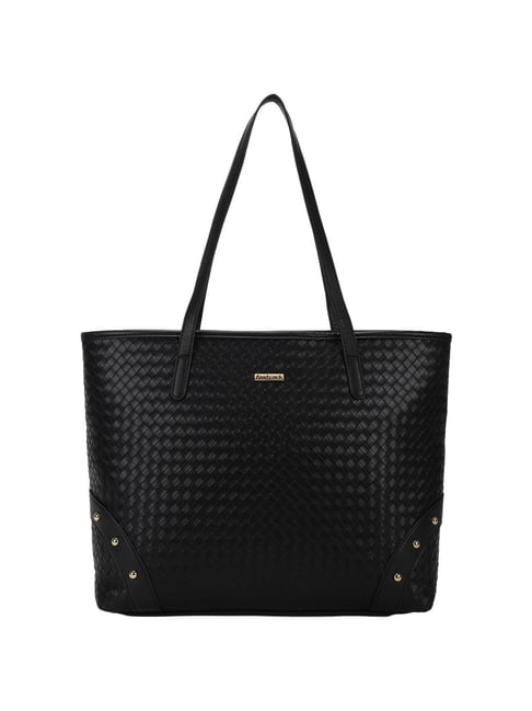 Fastrack Black Textured Medium Tote Handbag-picture-38