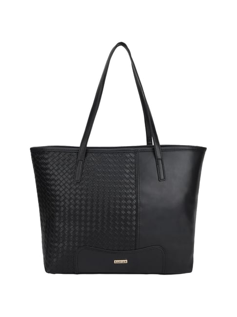 Fastrack Black Textured Medium Tote Handbag-picture-30