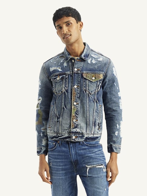 Levi's distressed denim jacket hotsell