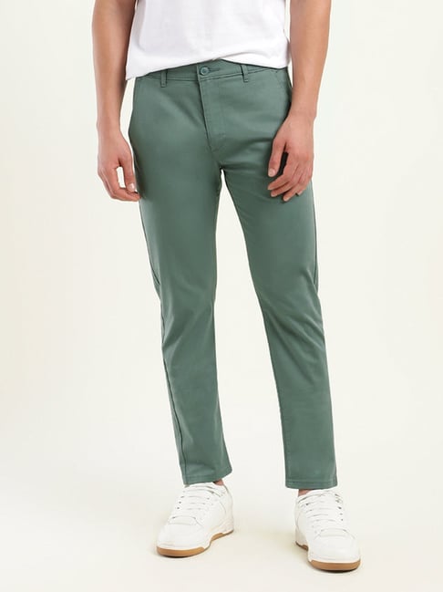 Levi's 512 Light-Green Cotton Slim Fit Trousers