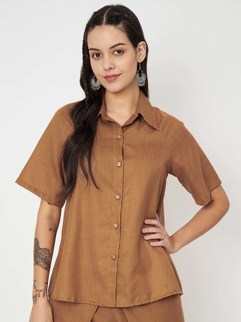 9rasa Mustard Cotton Shirt-picture-17