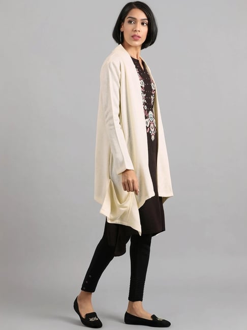 Buy W Off-White Plain Long Cardigan for Women Online @ Tata CLiQ