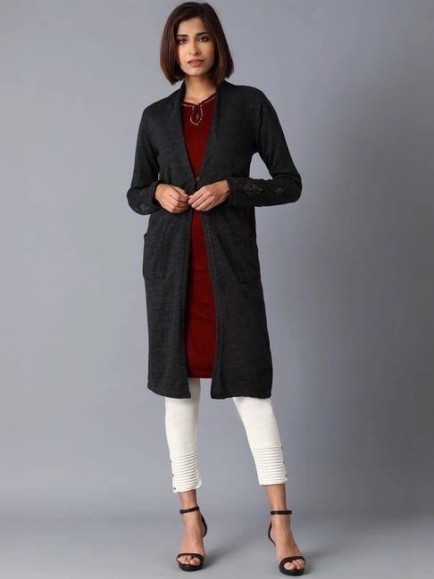 W Grey Self Pattern Cardigan-picture-47