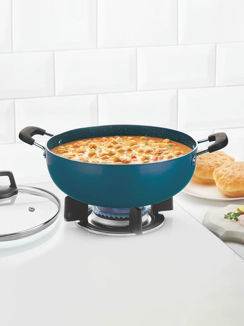 ?Borosil ?Aluminium  Non Stick Kadai with Lid