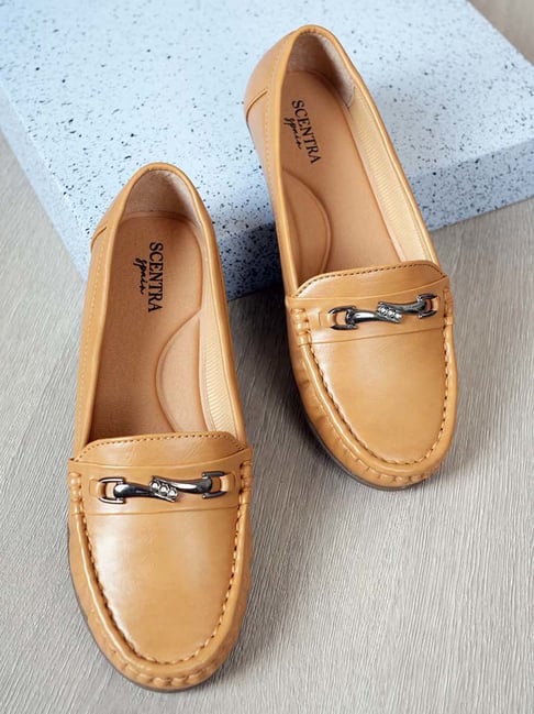 Scentra Women's Tan Casual Loafers