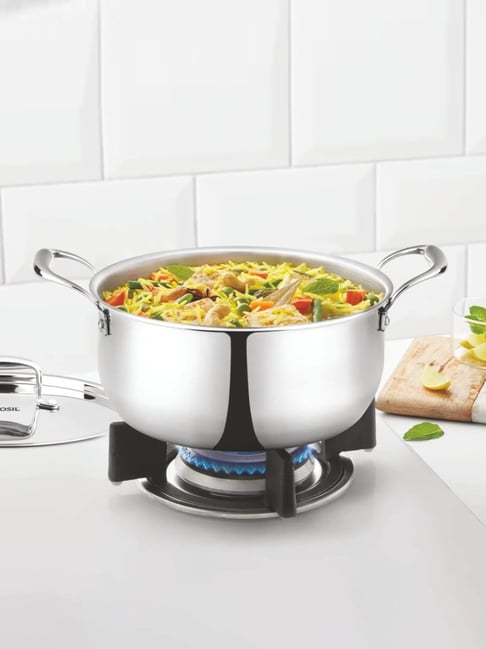 Borosil ?Silver ?Stainless Steel Casseroles (2100 ML)