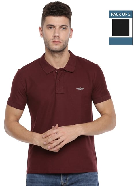 Force NXT Coffee & Black Cotton Regular Fit Polo T-Shirt-picture-21