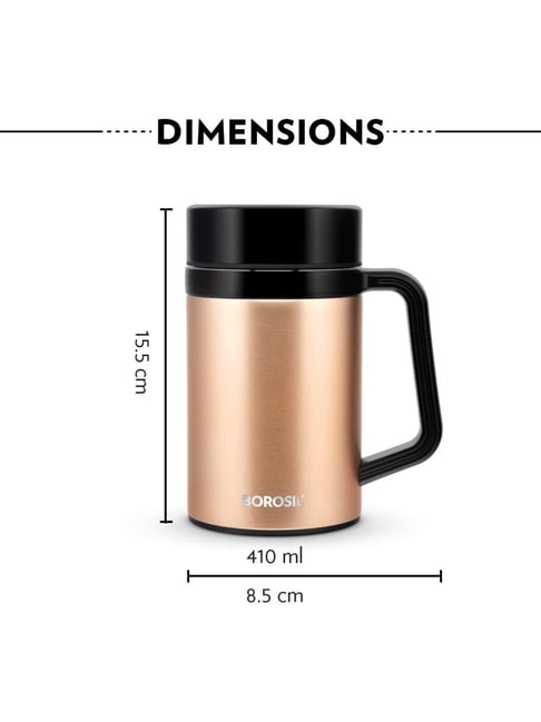 Borosil 410ml Easygo Hrs Hot and Cold Double Vacuum Insulated