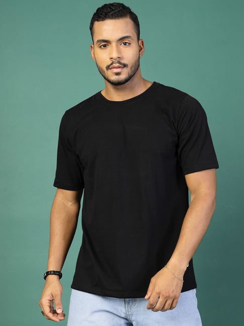 Rigo Black Cotton Loose Fit Printed T-Shirt-picture-29