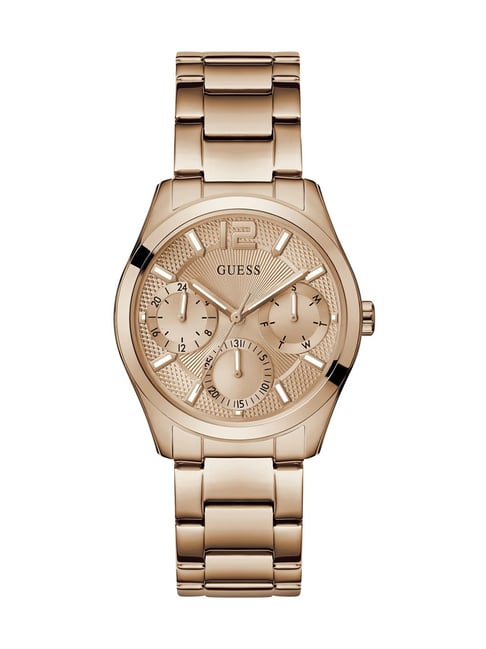 Price History of GUESS Zoe Women Rose Gold Round Dial Analog Watch