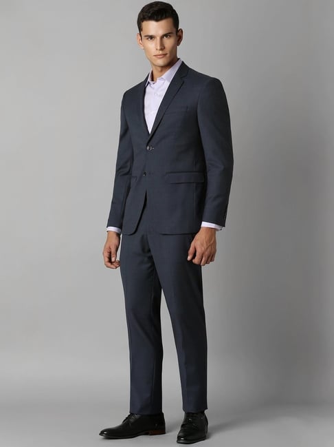Buy Louis Philippe Grey Slim Fit Checks Two Piece Suit for Mens