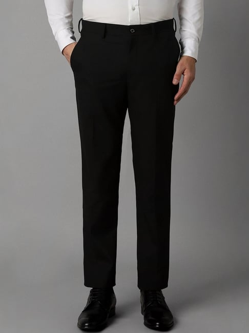 Louis Philippe Black Slim Fit Trousers-picture-20