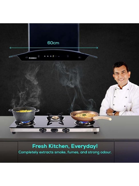 Buy Wonderchef Ultima C-Line 60cm 1400 m3/hr Auto Clean Chimney at