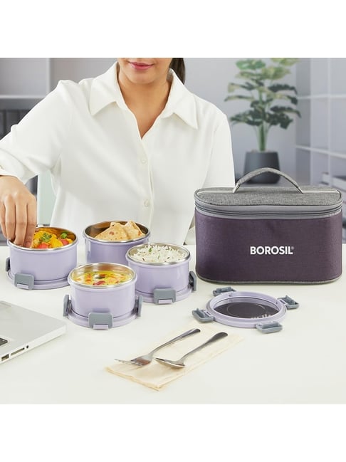 Borosil Carry Fresh Stainless Steel Borosil Steel Lunch Box Borosil