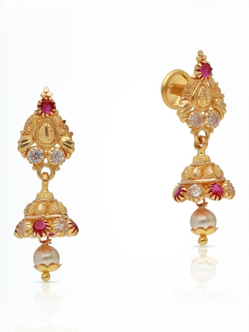 Buy Malabar Gold and Diamonds 22k BIS Yellow Gold Jhumki Earrings