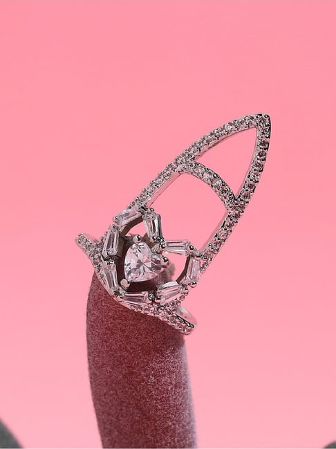 Sohi Gold-Plated Statement Nail Ring-image-42