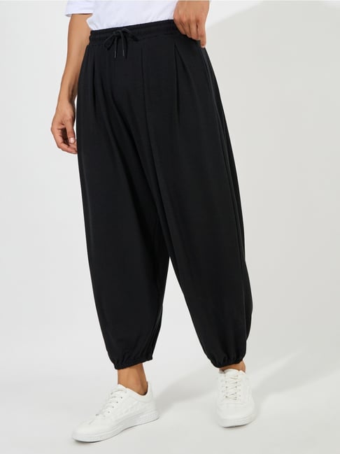 styli black relaxed fit joggers