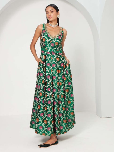 Ancestry Castleton Green Floral Print Maxi Dress