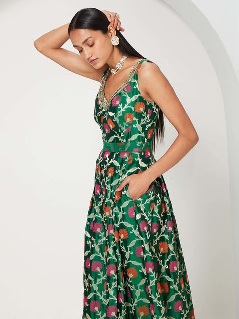 green emerald velvet dress The Audrina Dress main image 0
