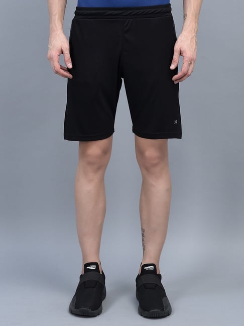 Force NXT Black Regular Fit Sports Shorts