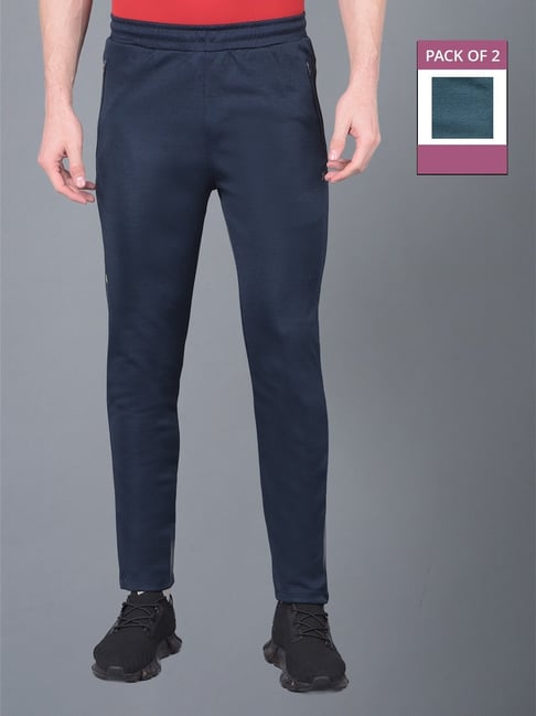 Force NXT Navy & Green Regular Fit Sports Trackpants - Pack Of 2-picture-24