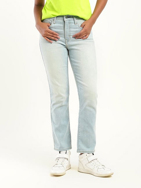 Levi's 724 Light Blue Slim Fit High Rise Jeans