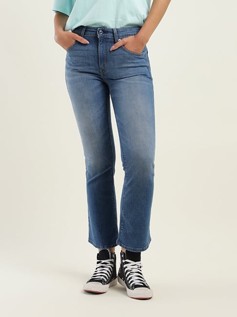 Levi's 725 Denim Blue Bootcut High Rise Jeans