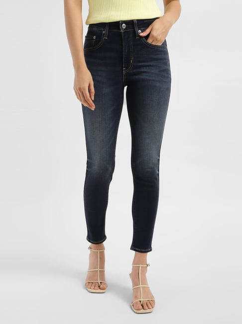 Levi's 721 Dark Blue Relaxed Fit High Rise Jeans