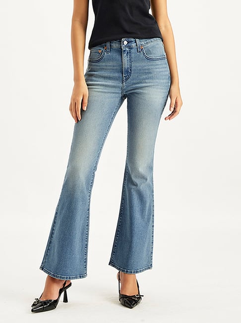 Levi's 726 Light Blue Flared Fit Mid Rise Jeans