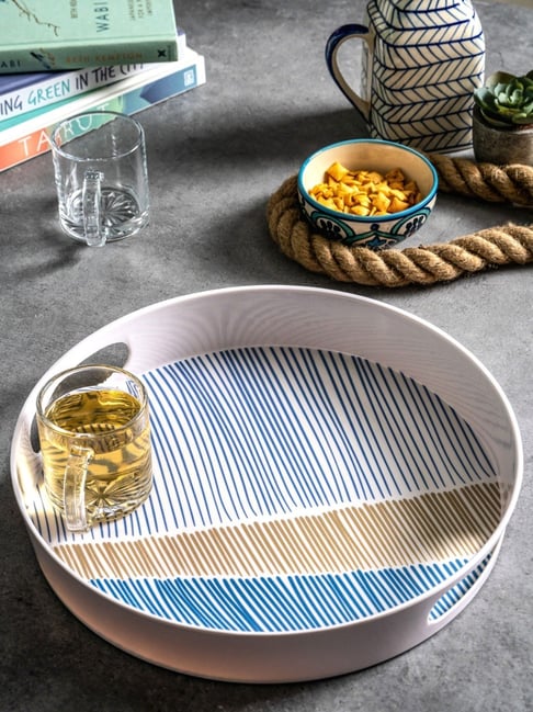 Buy Goodhomes Multicolor Melamine Round Serving Tray at Best Price