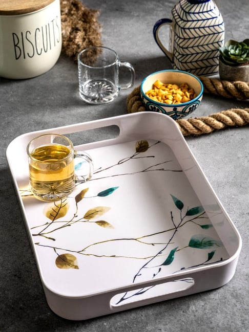 Goodhomes Multicolor Melamine Rectangular Serving Tray