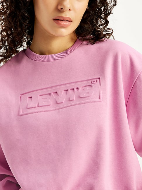 Levi s Pink Logo Print Sweatshirt