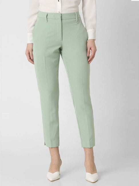 Van Heusen Green Mid Rise Formal Trousers-picture-41