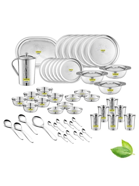 Buy Urban Chef Silver Stainless Steel 51 Pcs Dinner Set at Best