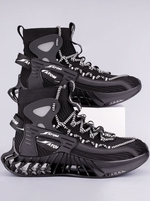 Atom Men's High Tops Black Running Shoes