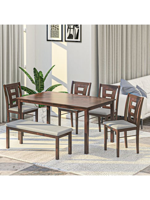 Buy Nilkamal Bella Antique Cherry MDF Seater Dinning Table set