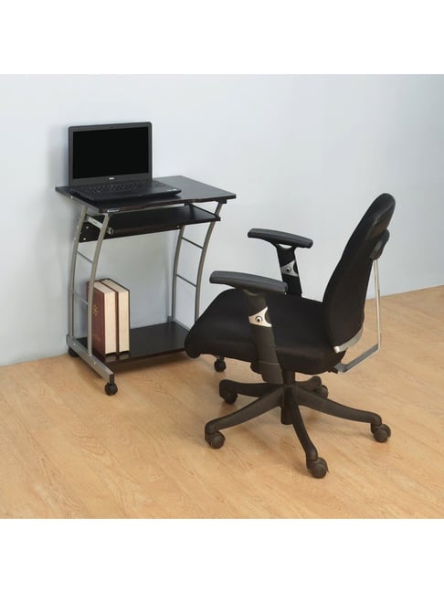 Nilkamal Leo Black & Walnut Engineered Wood Computer Table