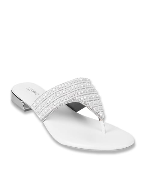 Buy Metro Women's White Thong Sandals for Women at Best Price