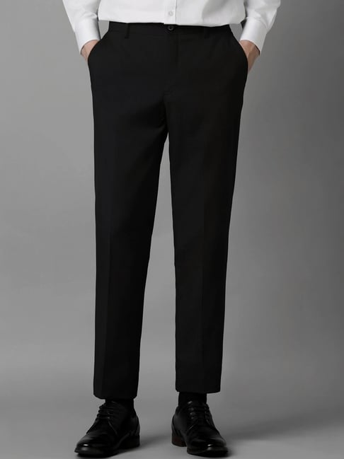 Louis Philippe Black Slim Fit Trousers-picture-41