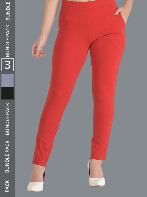 Dollar Missy Red Blue Cotton Pants Pack of