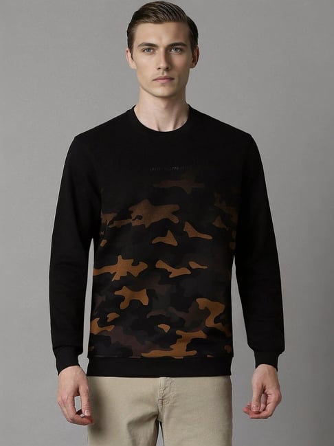 Louis Philippe Black Cotton Regular Fit Printed Sweatshirt-picture-26