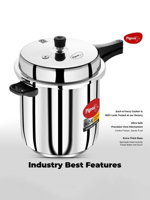 Pigeon Silver Stainless steel Pressure Cooker (10 L)