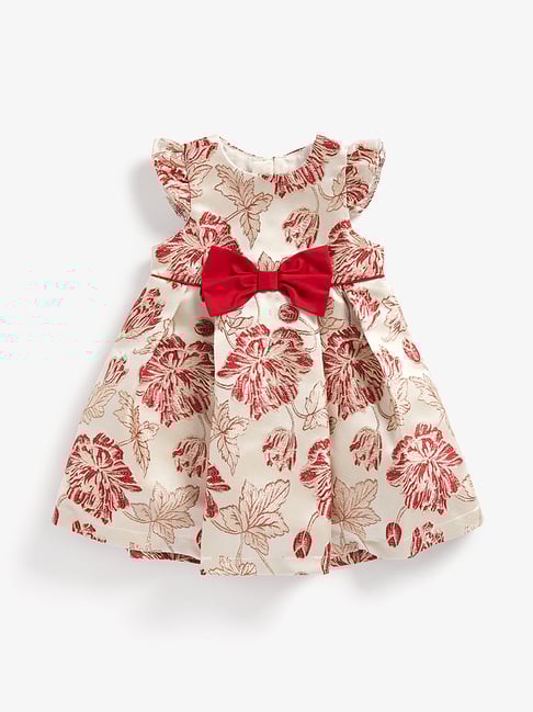 Mothercare Girls Cream Embroidered A-Line Dress-picture-12