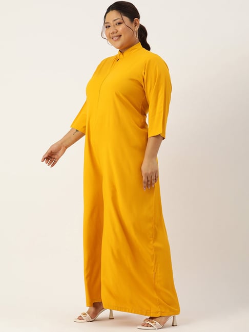 Buy theRebelinme Mustard Plus Size Jumpsuit for Women's Online
