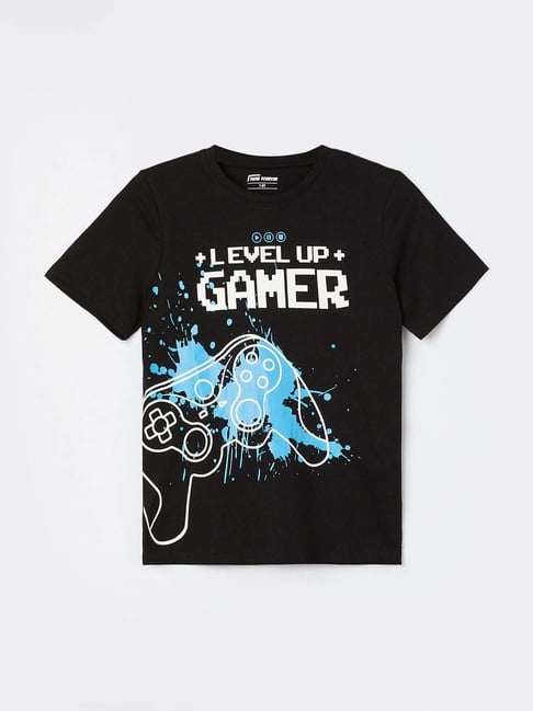 Fame Forever by Lifestyle Boys Black Cotton Printed T Shirt-picture-36