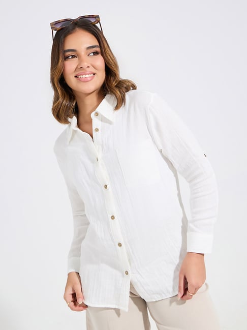 Styli Off White Relaxed Fit Shirt