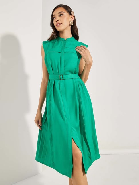 Styli Green Regular Fit Midi Dress