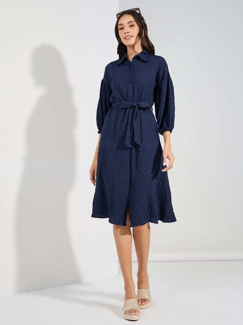Styli Navy Regular Fit Shirt Dress-picture-16
