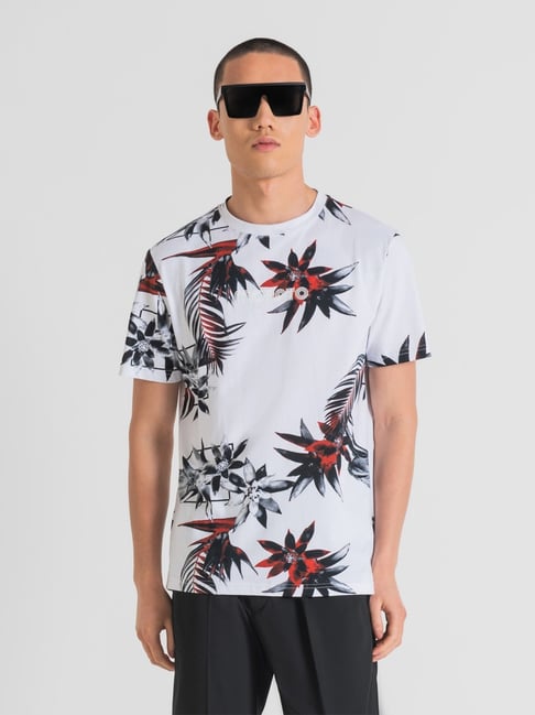 Antony Morato White Regular Fit Printed T-Shirt